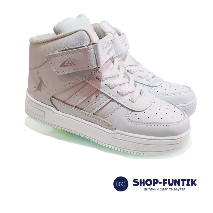 Кроссовки Minican белые с белыми полосками 08-1