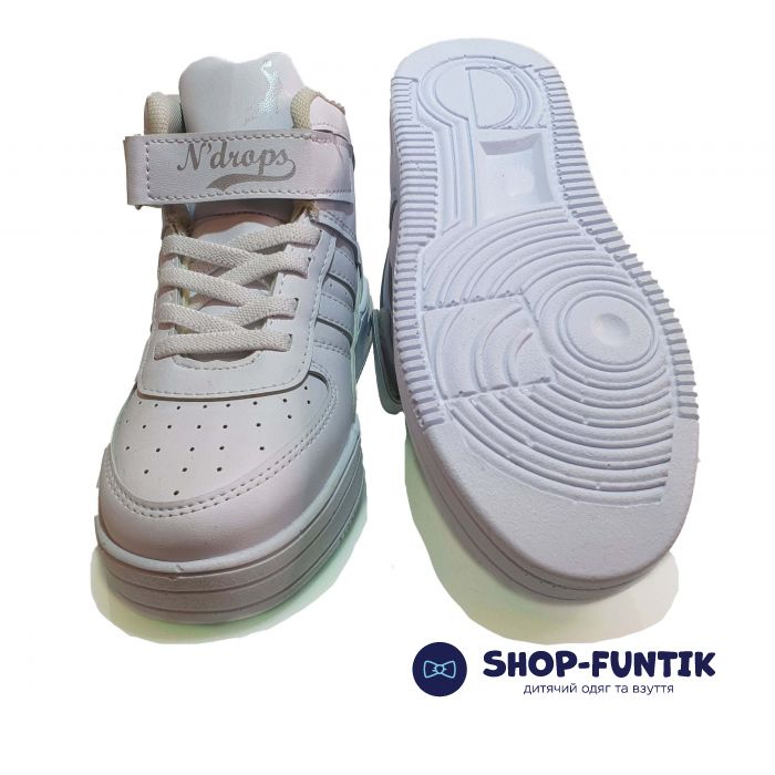 Кроссовки Minican белые с белыми полосками 08-1