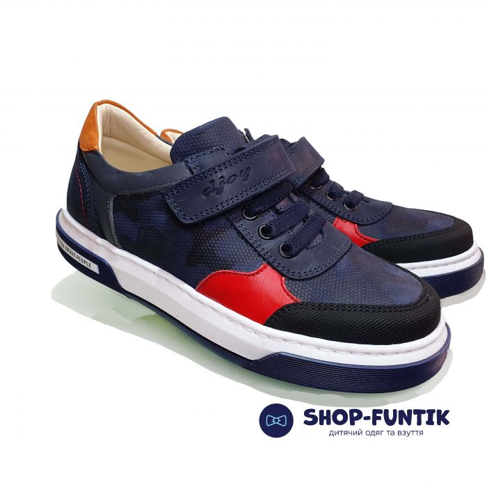 Кроссовки  Djoy синие с красными вставками 5191-114