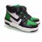 Кроссовки  Djoy зеленые с черно-бепыми вставками высокие 171--01