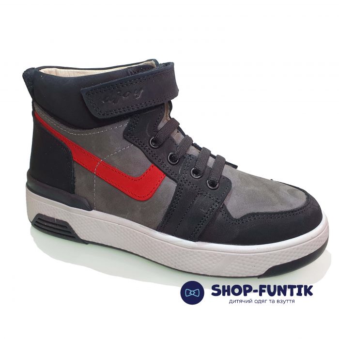 Кроссовки  Djoy серые с черными вставками высокие 171--142