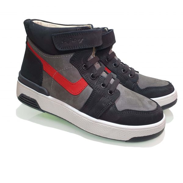 Кроссовки  Djoy серые с черными вставками высокие 171--142