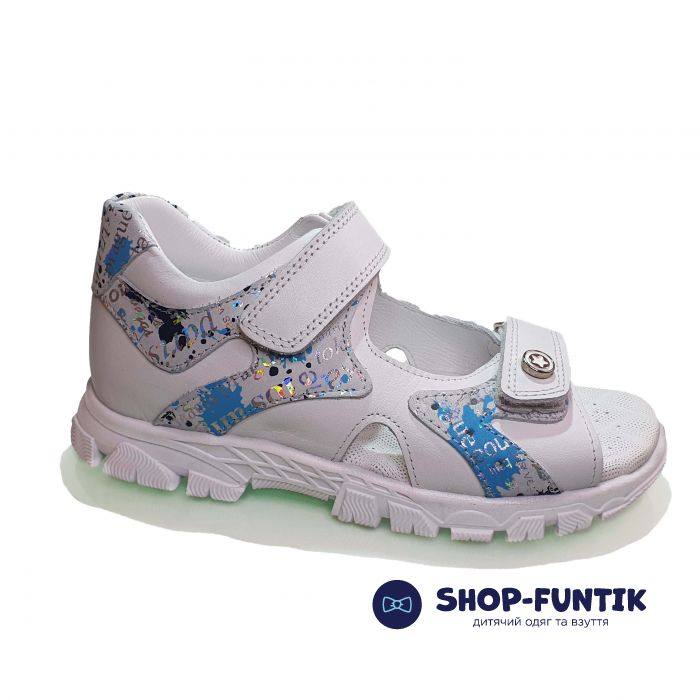 Сандалии Panda белые с серебристыми вставками 0120.12