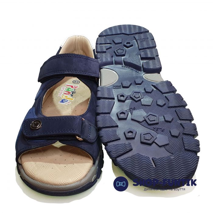 Сандалии Panda темно-синие с голубыми вставками 002.01