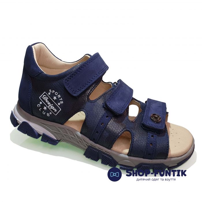 Сандалии Panda темно-синие на трех липучках 118.04