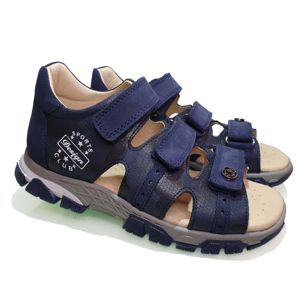 Сандалии Panda темно-синие на трех липучках 118.04