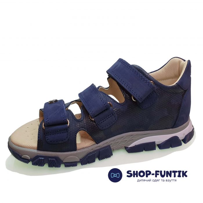 Сандалии Panda темно-синие на трех липучках 118.04