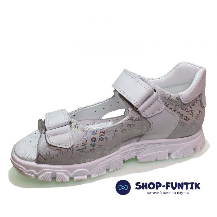 Сандалии Panda белые с анималистическим принтом 495.13