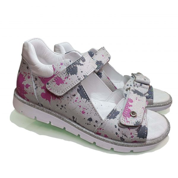 Сандалии Panda серые с абстрактным принтом 32.516