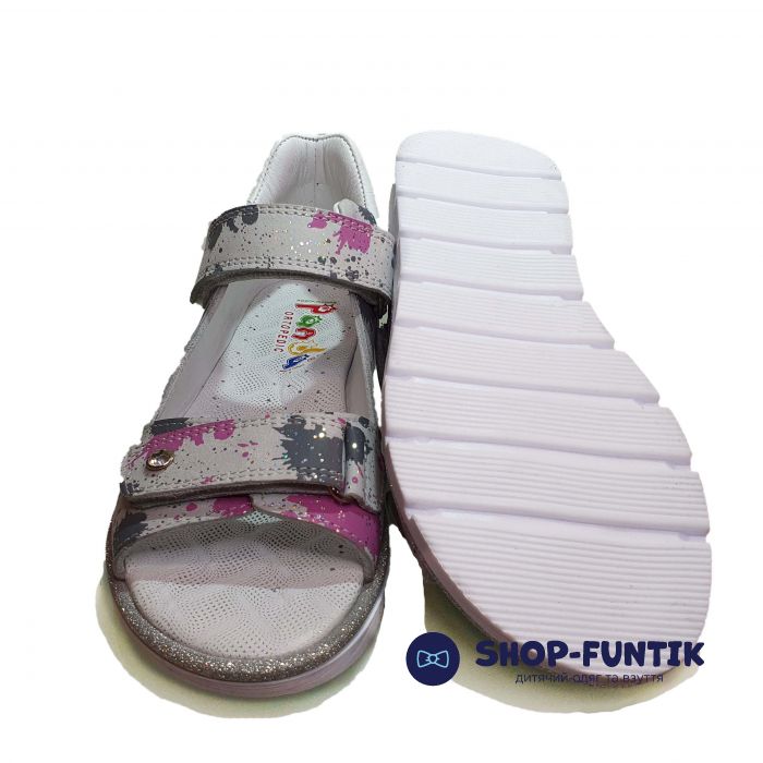 Сандалии Panda серые с абстрактным принтом 32.516