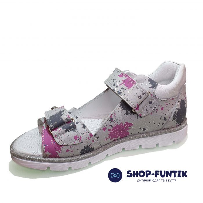 Сандалии Panda серые с абстрактным принтом 32.516