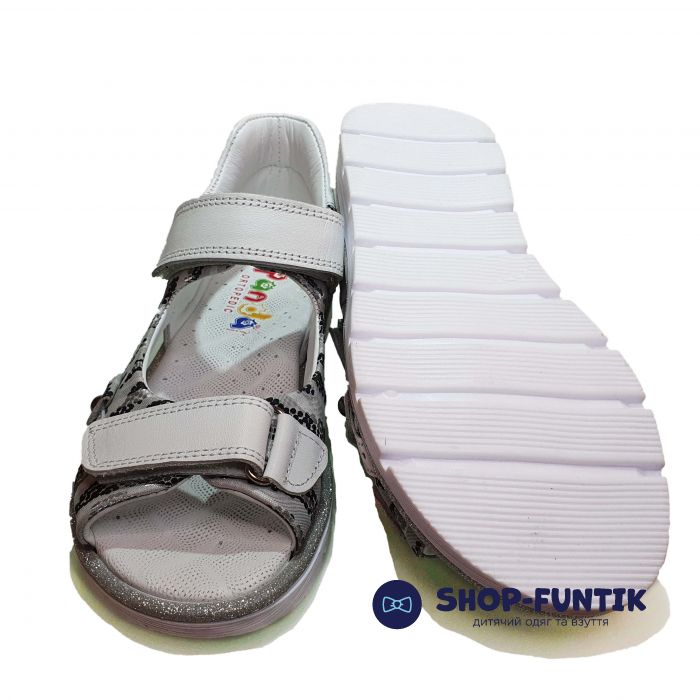 Сандалии Panda белые с анималистическим принтом 495.13