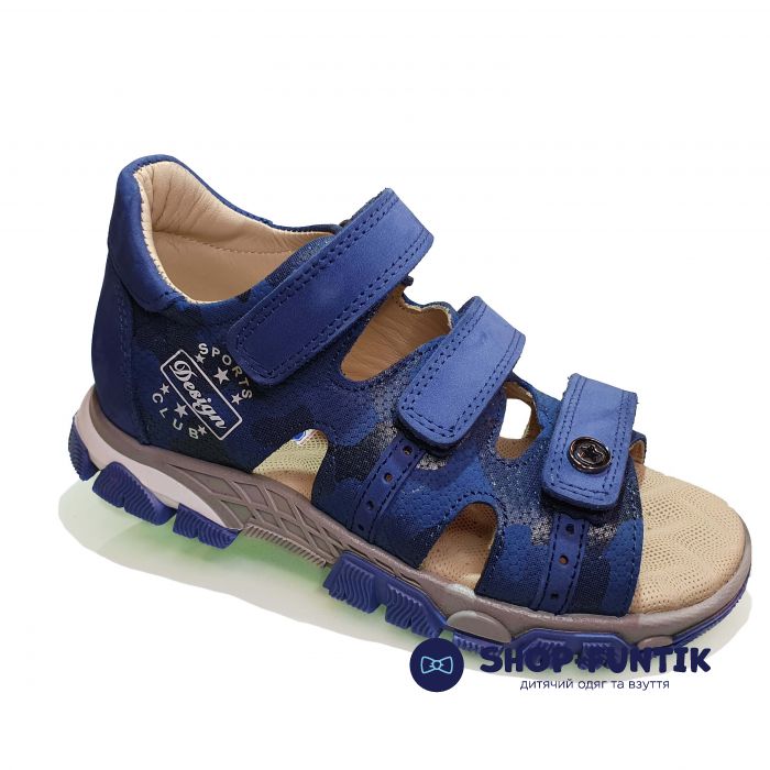 Сандалии Panda синие на трех липучках 118.03