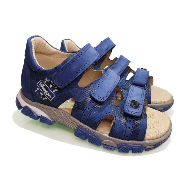 Сандалии Panda синие на трех липучках 118.03