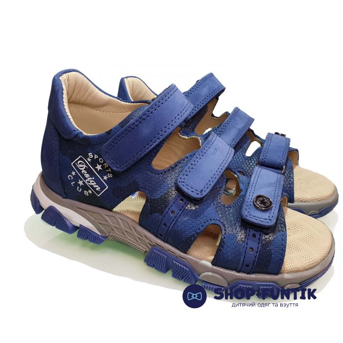 Сандалии Panda синие на трех липучках 118.03
