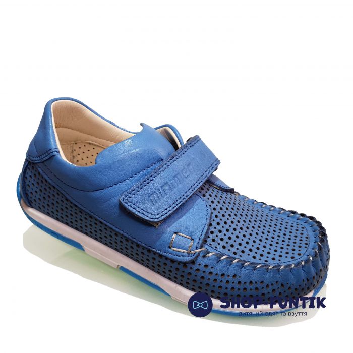 Мокасины Minimen голубые с перфорацией 04-062-13