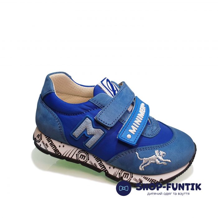 Кроссовки Minimen cиний с голубыми вставками 1122-12