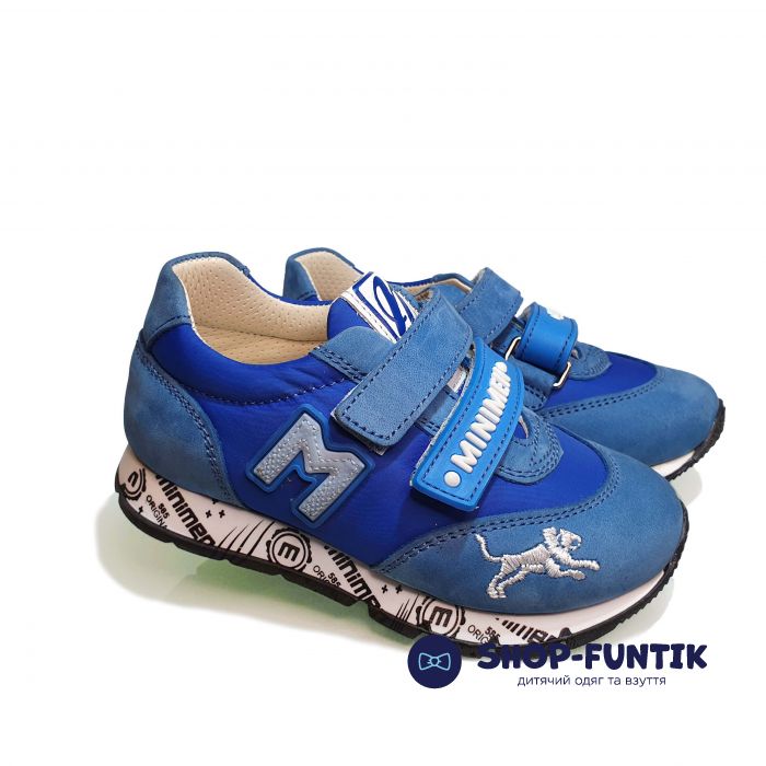 Кроссовки Minimen cиний с голубыми вставками 1122-12