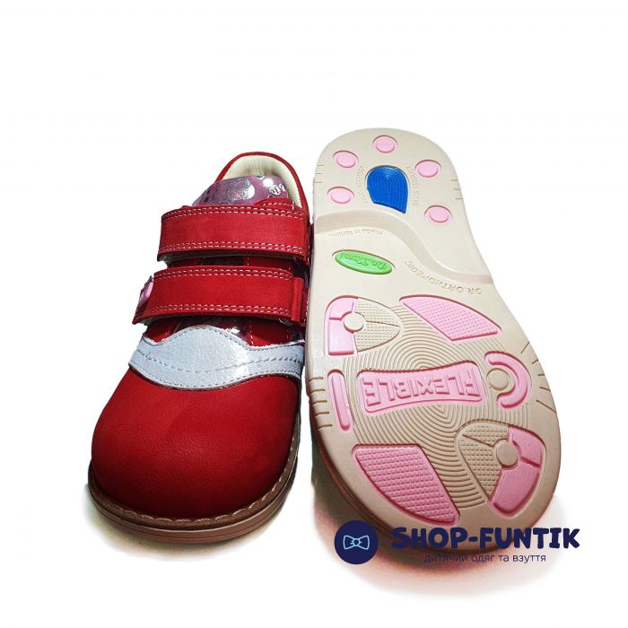 Ботинки Dr.Mymi красные с серебристыми вставками К320