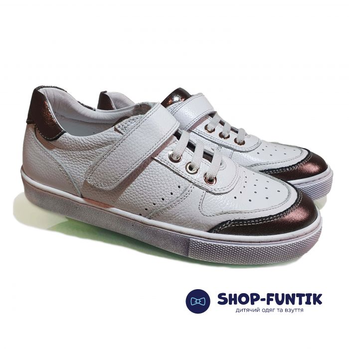 Кроссовки Tunel белые с серебристыми вставками 2073-612