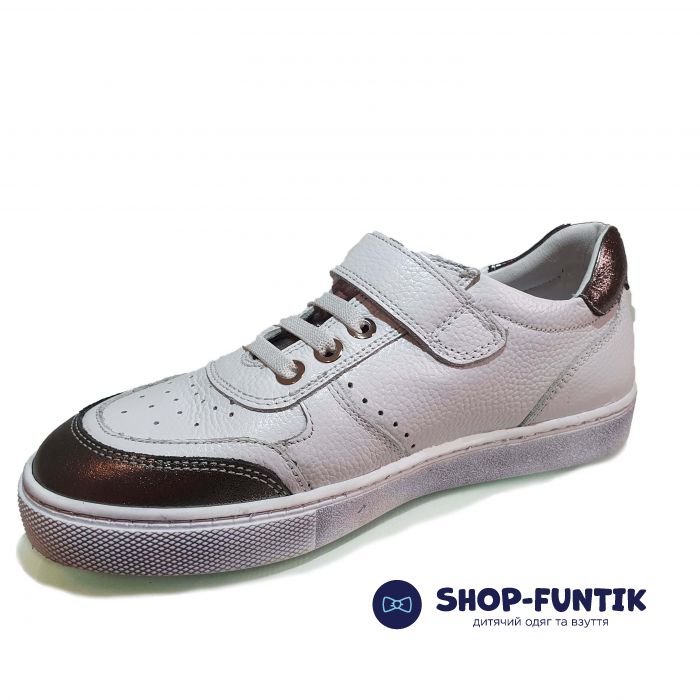 Кроссовки Tunel белые с серебристыми вставками 2073-612