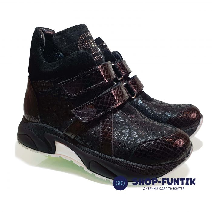 Ботинки Tomini темно-коричневые со змеиным принтом 58.1