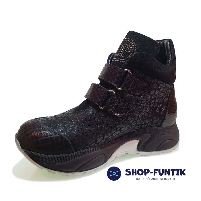 Ботинки Tomini темно-коричневые со змеиным принтом 58.1