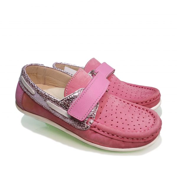 Мокасины Minimen розовые с перфорацией 1726