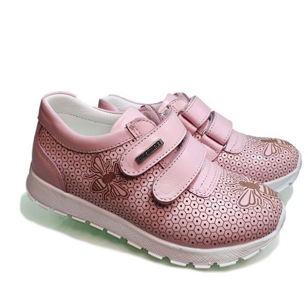 Кроссовки Minimen розовые украшены пчелками 09-6734