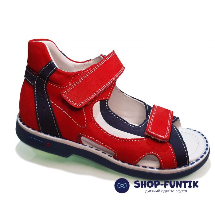 Сандалии Tunel красные с синими вставками 1253-1-
