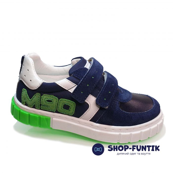 Кроссовки Minimen темно-синие замшевые на  липучках 1642-13-20А-04