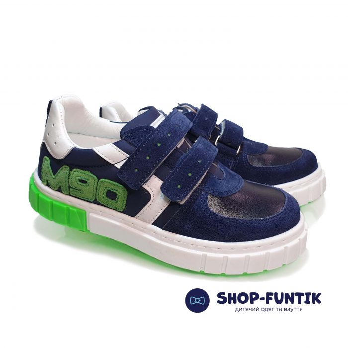 Кроссовки Minimen темно-синие замшевые на  липучках 1642-13-20А-04