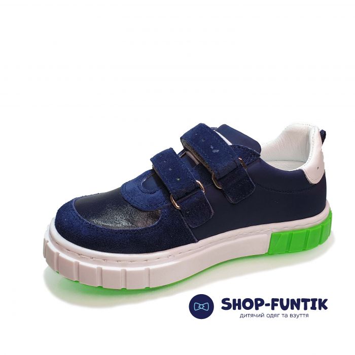 Кроссовки Minimen темно-синие замшевые на  липучках 1642-13-20А-04