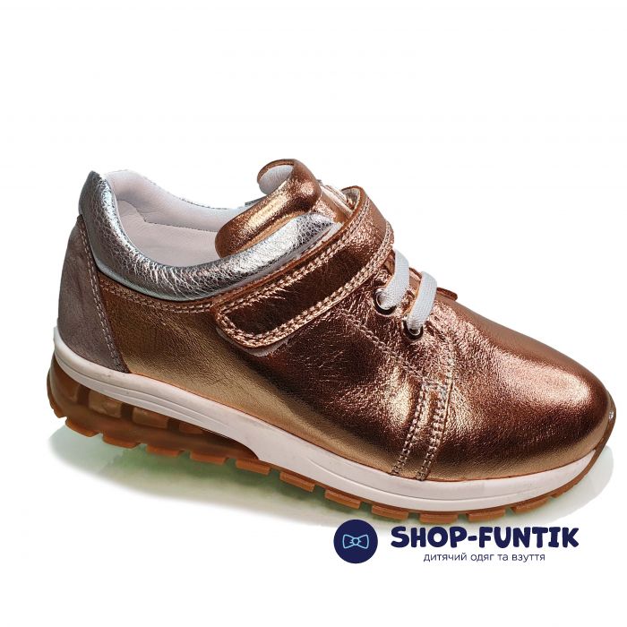 Кроссовки Tunel золотистые на липучке 1855-85-11