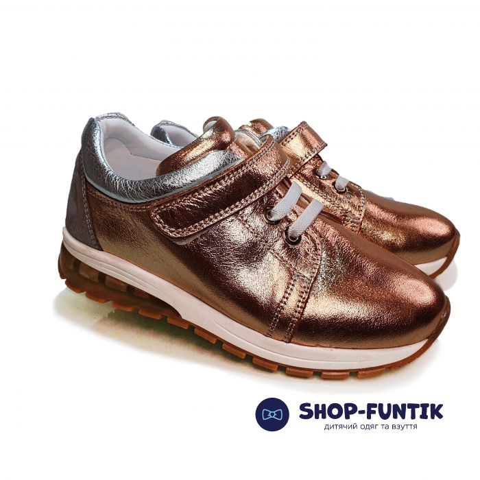 Кроссовки Tunel золотистые на липучке 1855-85-11