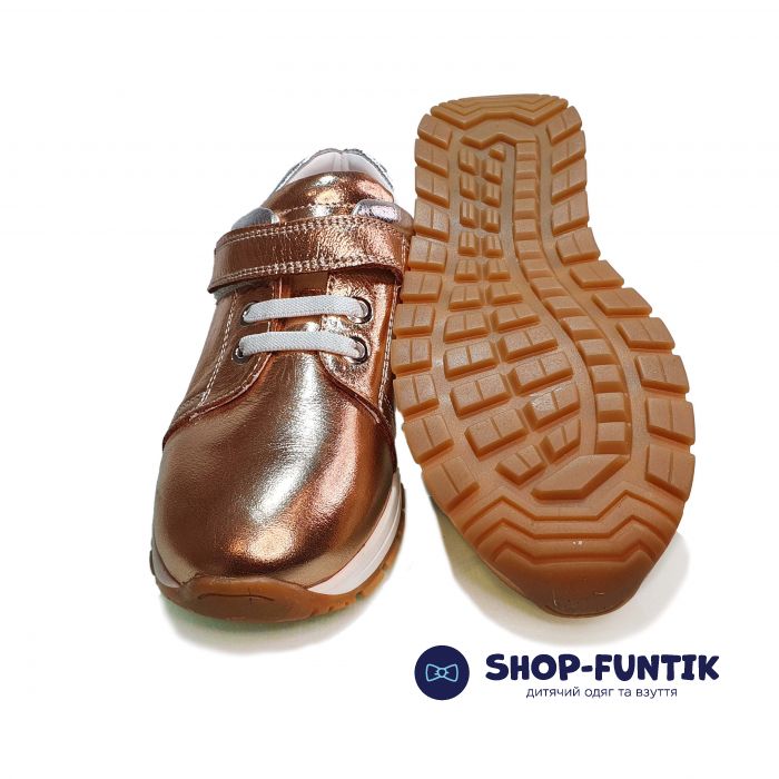 Кроссовки Tunel золотистые на липучке 1855-85-11