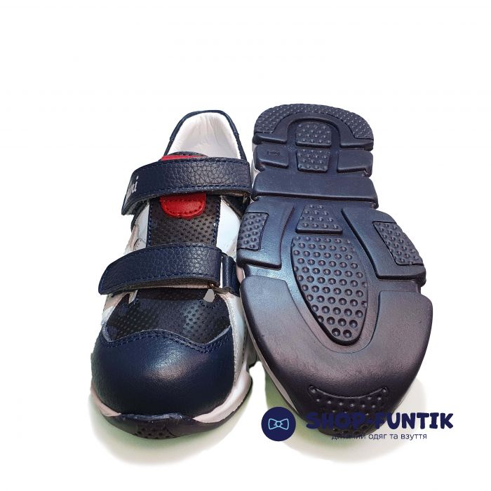 Кроссовки Tomini синие с белыми вставками открытые 3007,144