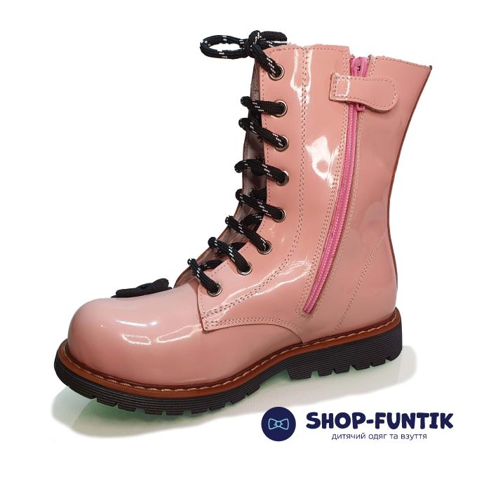 Ботинки Panda пудровые с цветочком 001