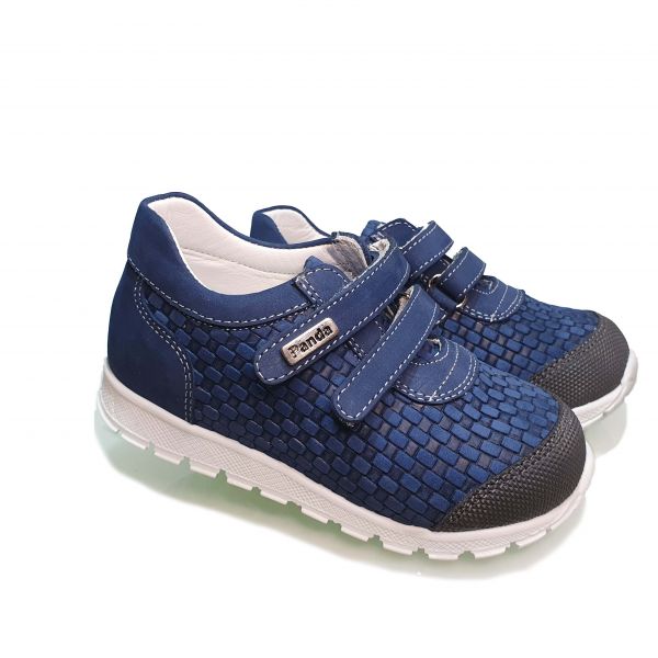 Кроссовки Panda синие с плетеным паттерном 880