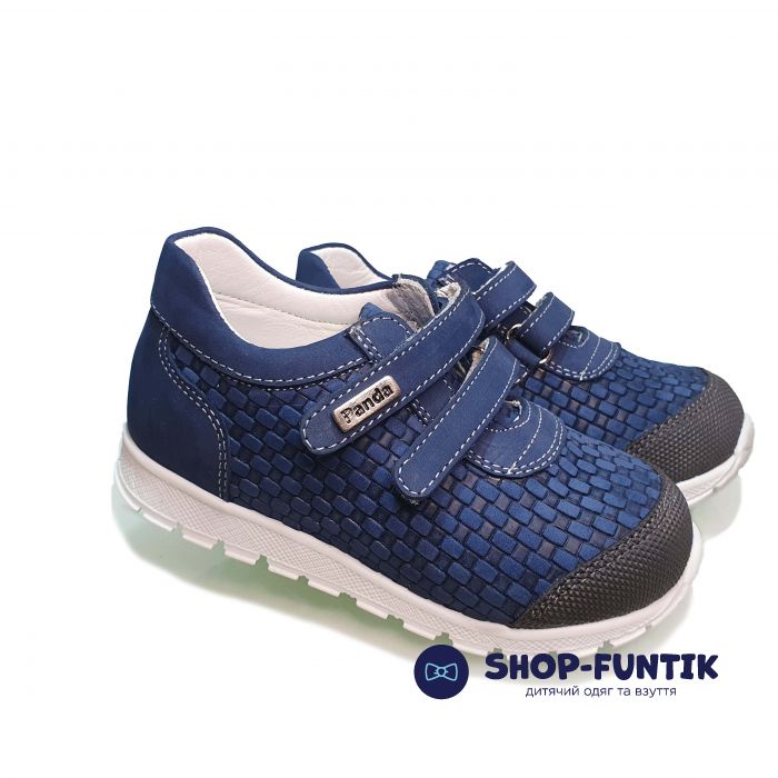 Кроссовки Panda синие с плетеным паттерном 880