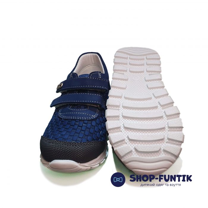Кроссовки Panda синие с плетеным паттерном 880