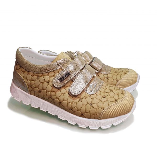 Кроссовки Panda желтые с цветочным оттиском 884