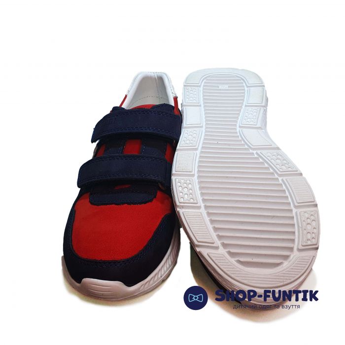 Кроссовки Tomini красные с синими и белыми вставками 1403