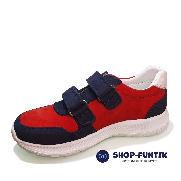 Кроссовки Tomini красные с синими и белыми вставками 1403