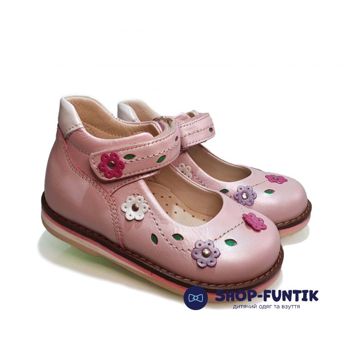 Туфли Dr. Mymi  розовые с застежкой липучка 2ТТ250119
