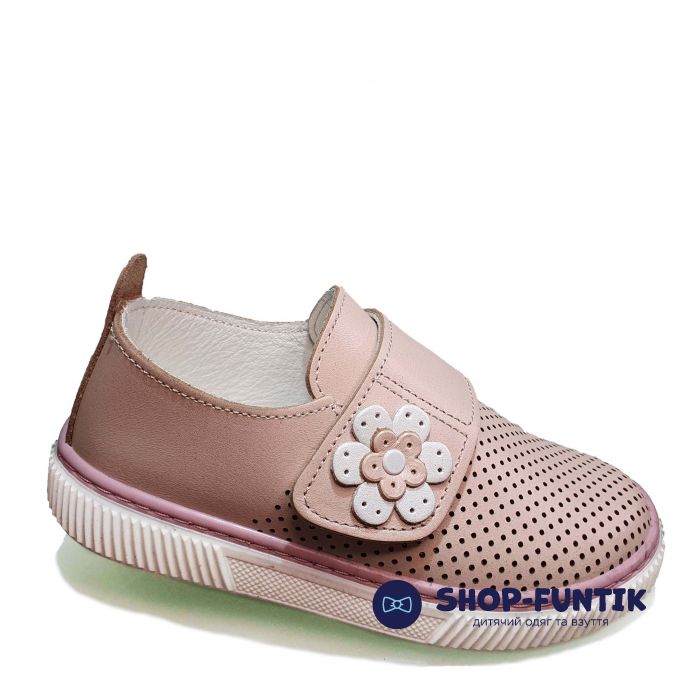 Слипоны Panda пудровые   на широкой липучке 90.15 В