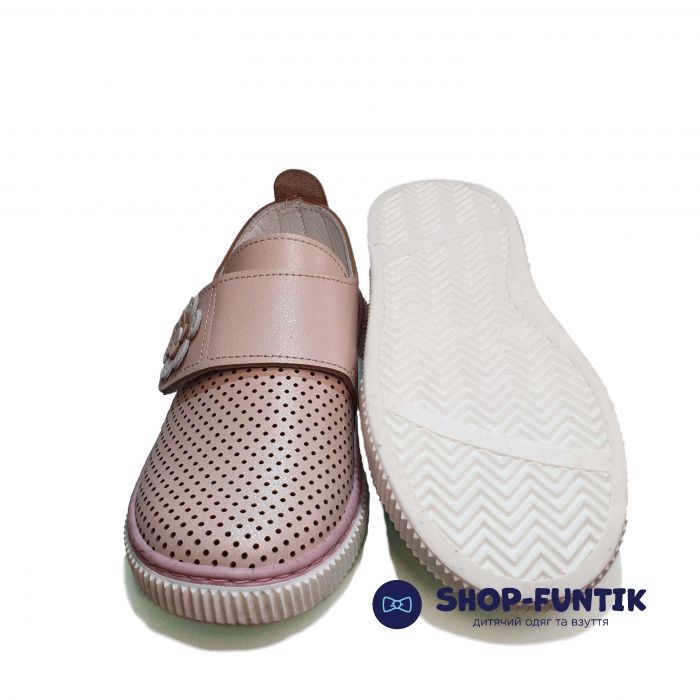 Слипоны Panda пудровые   на широкой липучке 90.15 В