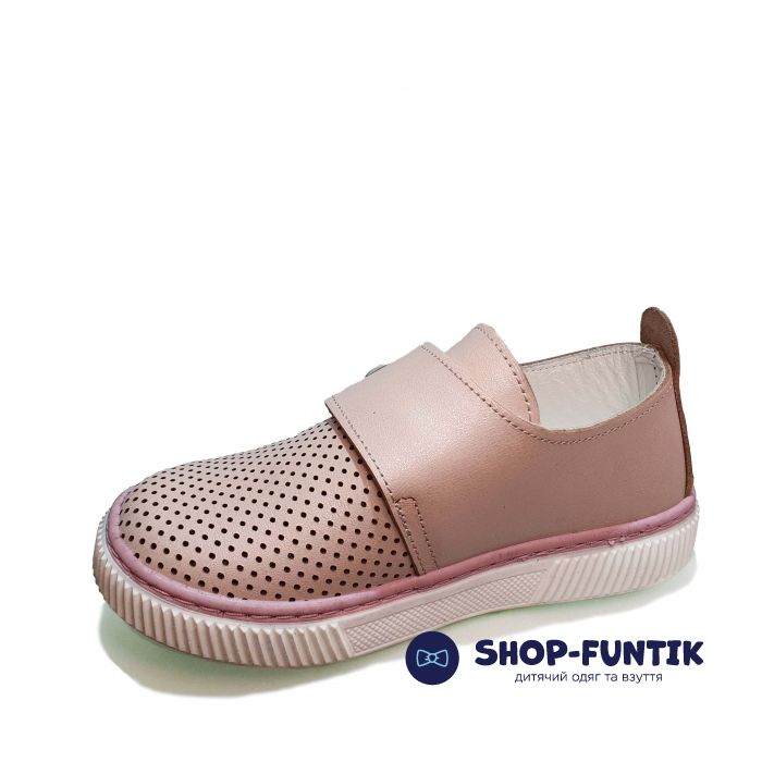 Слипоны Panda пудровые   на широкой липучке 90.15 В