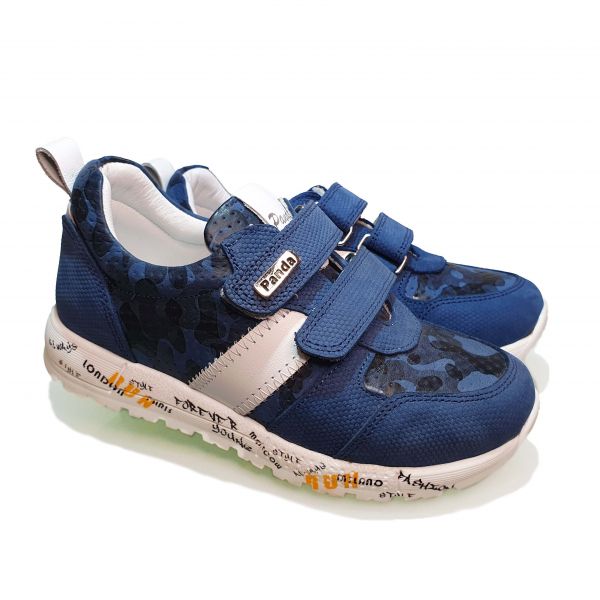 Кроссовки Panda синие  с камуфляжным принтом на белой подошве 06.02 Р