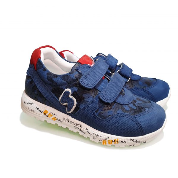 Кроссовки Panda cиние с камуфляжным принтом 08.02